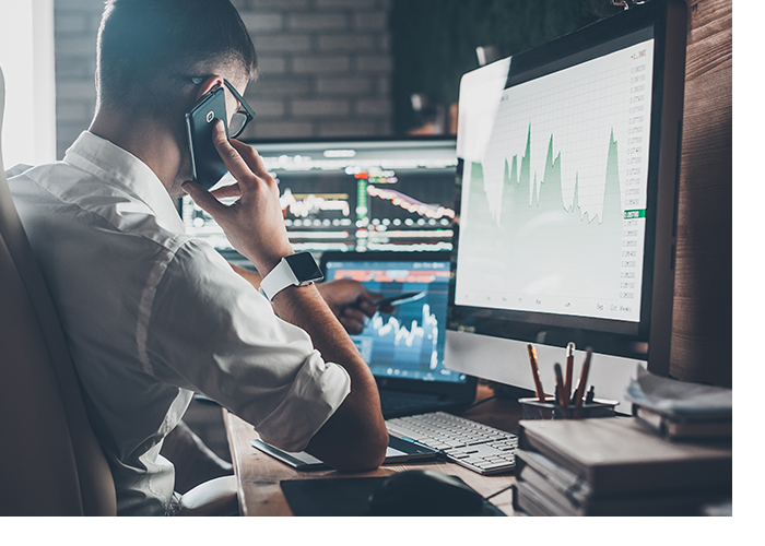Image of man checking stocks